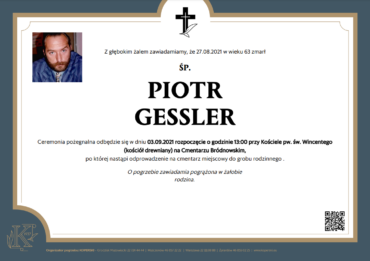 Pogrzeb śp. Piotra Gesslera – znanego restauratora
