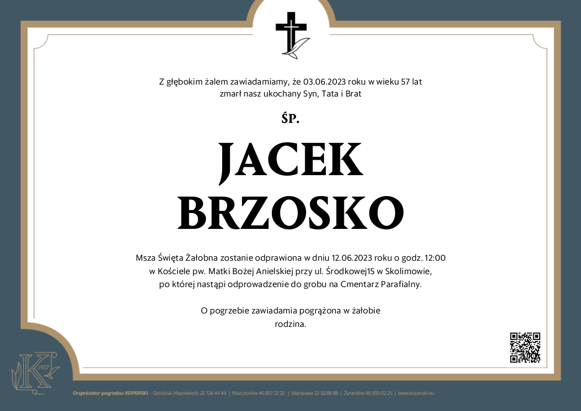 Nekrolog Jacek Brzosko